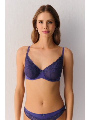 Suwen Latte Dantelli Desteksiz Balenli Sütyen