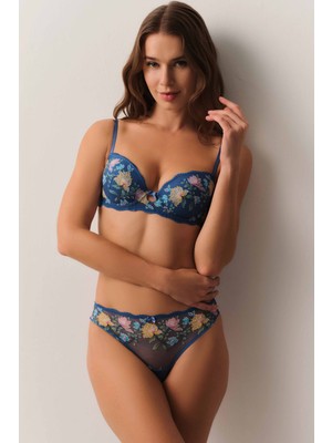 Suwen Ethereal Renkli Çiçekli Yarı Destekli Balenli Sütyen