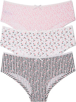 Suwen 3 Lü Desenli Hipster Külot