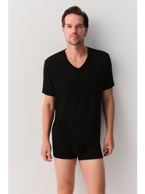 Suwen Erkek Modal V Yaka T-Shirt