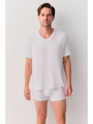 Suwen Erkek Modal V Yaka T-Shirt