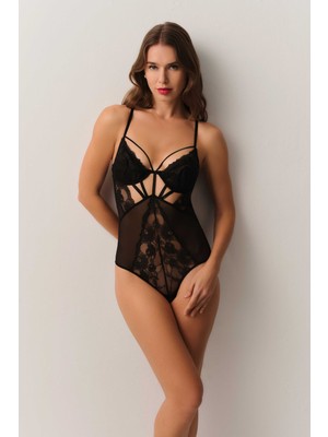 Suwen Ophelia Dantelli Desteksiz Balenli Body