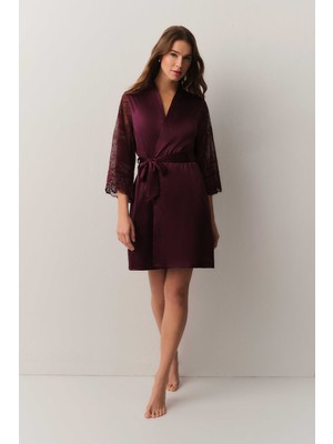 Suwen Pearl Dantelli Kısa Sabahlık