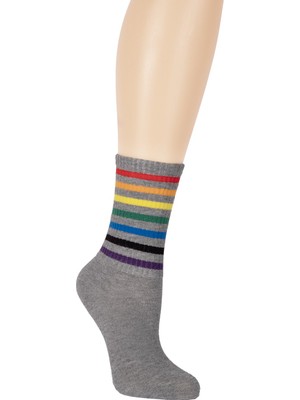 Suwen Colorful Stripe Soket Çorap