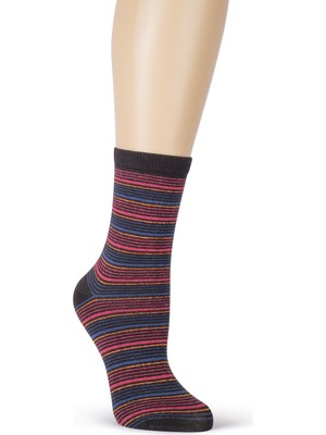 Suwen Lurex Stripe Soket Çorap