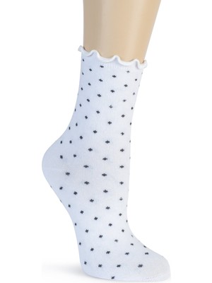 Suwen Dotty Frill Midi Soket Çorap