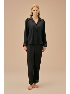 Suwen Pansy Lace Maskülen Pijama Takımı