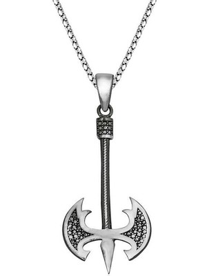 Katre46 925 Ayar Gümüş Balta Erkek Gümüş Kolye