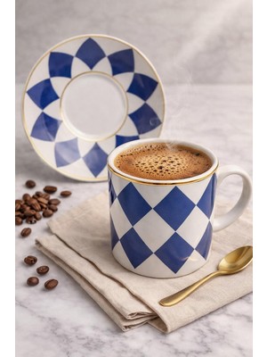 Ayzem Star New Bone 6 Kişilik Kahve Fincan Takımı 90ml - Hediye Kutulu