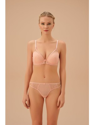Suwen Laurel Dantelli Yarı Destekli Balenli Sütyen