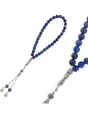 Katre46 Doğaltaş Metal Püsküllü Lapis Taşı Tesbih