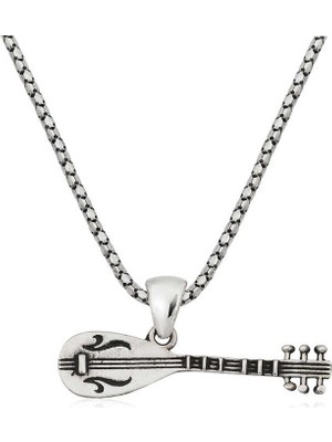 Katre46 925 Ayar Gümüş Saz Erkek Gümüş Kolye