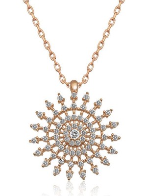 Katre46 925 Ayar Gümüş Güneş Kadın Gümüş Kolye