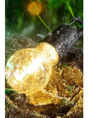 Gampus Şarjlı 10W Askılı Taşınabilir Kamp Lambası Yüksek LED Şık Kamp Bahçe Aydınlatma Kır Düğünü Süsleme