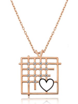 Katre46 925 Ayar Gümüş Parmaklıklar Arasındaki Aşk Kadın Gümüş Kolye