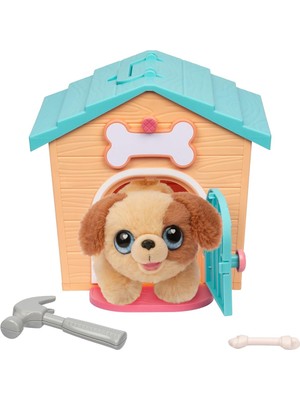 Hepta Collection Live Pets 's Home Mini Oyun Seti, Turuncu, Bina Köpek Evi Oyuncakları ile Oyun Köpeği, 5 Yaş ve Üzer