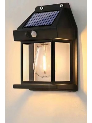 Gampus Şık Görünümlü Suya Dayanıklı Hareket Sensörlü Güneş Enerjili Balkon Bahçe Aydınlatması Ampul Şekilli