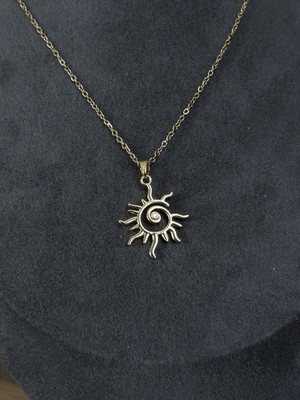 Lavanderopa Güneş Model Gold Çelik Kolye