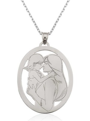 Katre46 ​925 Ayar Gümüş Anne Kız Kolye