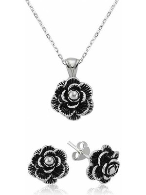 Katre46 925 Ayar Gümüş Çiçek Set