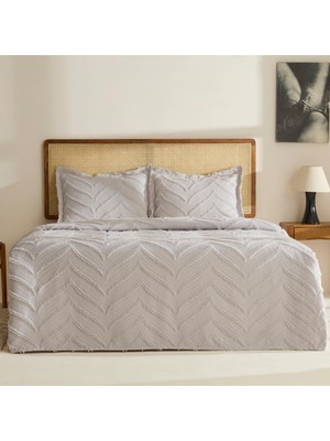 Hepta Collection Home Arlina Geo Tek Kişilik Yatak Örtüsü Takımı Gri