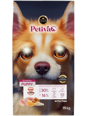 Hepta Collection Petiva Yavru Köpekler Için Balık Etli Kuru Köpek Maması (15 Kg, Balık)