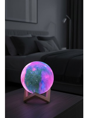 Gampus Galaksi Tasarımlı Stanlı Dekoratif LED Aydınlatma Samanyolu Çocuk Odası Ofis Masa Üstü Obje