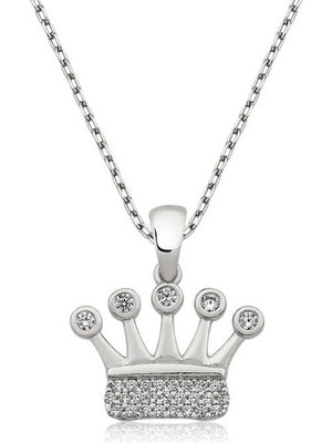 Katre46 925 Ayar Gümüş Taç Kadın Gümüş Kolye