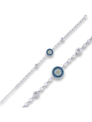 Katre46 ​925 Ayar Gümüş Nazar Boncuklu Bileklik