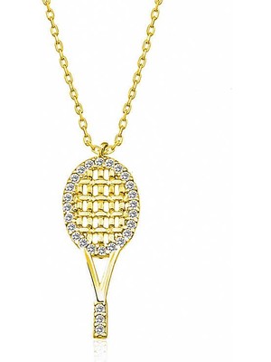 Katre46 925 Ayar Gümüş Tenis Raketi Kadın Gümüş Kolye