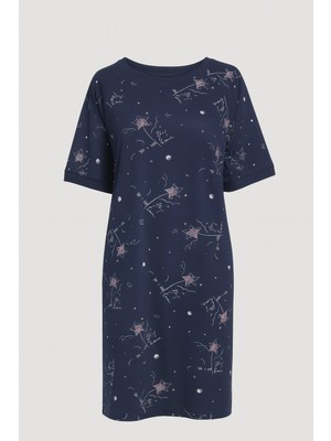 Hays Kadın Plus Size Pamuklu Kısa Reglan Kollu Gecelik