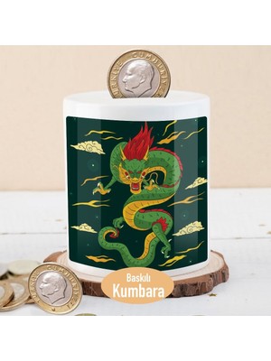 Asilmeydan Yeşil Devasa Ejderha Baskılı Para Birikim Kumbarası-2147823298