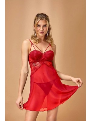 Kocabey  5436 Kadın Kısa Şifon Gecelik