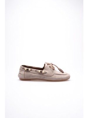 Trendella Kadın Vizon Boncuklu Günlük Süet Ayakkabı TR27MS07D