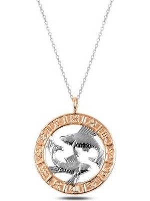 Katre46 925 Ayar Gümüş Rose Balık Burcu Kadın Gümüş Kolye