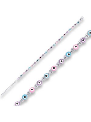 Katre46 ​925 Ayar Gümüş Nazar Boncuklu Bileklik