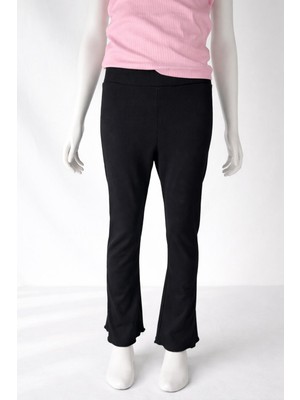 İncili Ispanyol Paça Şardonlu Fitilli Çocuk Tayt