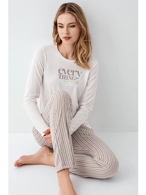 Kocabey  3424-S Kadın Uzun Kol Pijama Takım