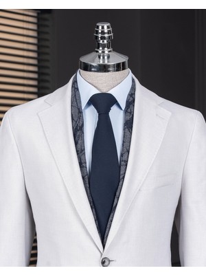 Italyan Stil Slim Fit Ceket Pantolon Takım Elbise Ekru T14176