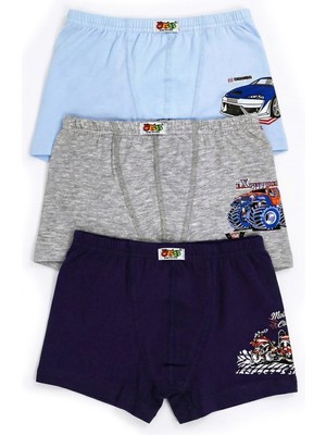 Öts Erkek Çocuk Boxer 3'lü Baskılı (%96 Pamuk - %4 Elastan)