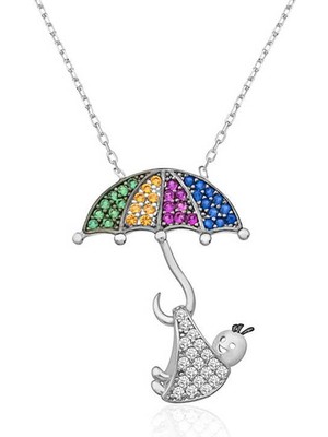 Katre46 925 Ayar Gümüş Doğan Bebek Gümüş Kolye