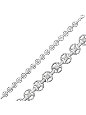 Katre46 925 Ayar Gümüş Yuvarlak Su Yolu Bileklik