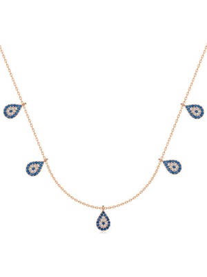 Katre46 925 Ayar Gümüş Nazarlı Şans Kadın Gümüş Kolye