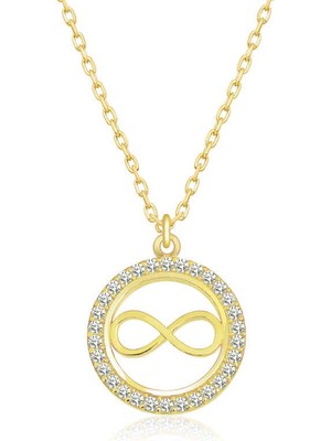 Katre46 925 Ayar Gümüş Minik Sonsuzluk Bayan Gümüş Kolye