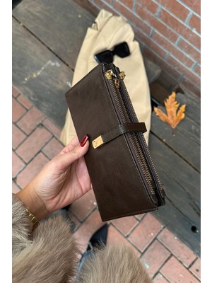 Septemmart Blaze Model Telefon Hazneli Kullanışlı Deri Kadın Büyük Boy Cüzdan