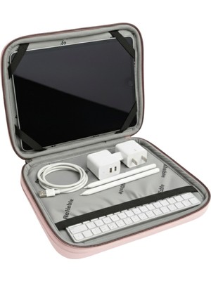 NS Reliable Ns 9-11 Inç Suya Dayanıklı Laptop Tablet Kılıfı Darbe Koruyucu Fermuarlı Çanta (26X21X2 Cm) - Pembe