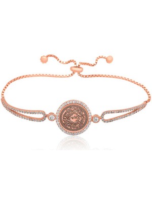 Katre46 925 Ayar Gümüş Rose  Bileklik