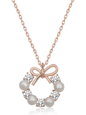 Katre46 925 Ayar Gümüş Inci Kurdele Kadın Gümüş Kolye