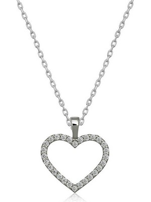 Katre46 925 Ayar Gümüş Kalp Bayan Gümüş Kolye