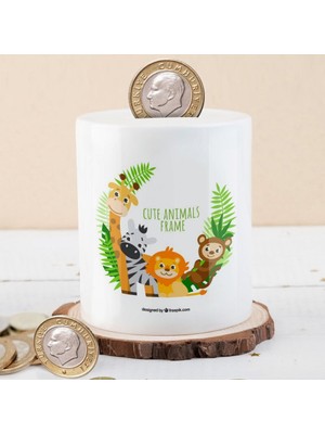 Asilmeydan Yeşil Ağaçlar ve Sevimli Hayvanlar Para Birikim Kumbarası-214755